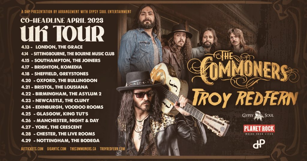 The Commoners and Troy Redfern 2023 UK Tour