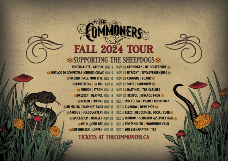 The Commoners Autumn Europe Tour Poster Advert Size 768x543